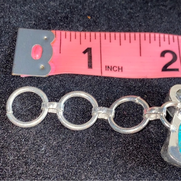 Gorgeous Tibetan Turquoise + Moonstone + Blue Topaz statement cuff bracelet - Picture 11 of 14